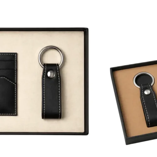 Essential Pack con tarjetero y llavero y Duo Key Pack con dos llaveros de piel
